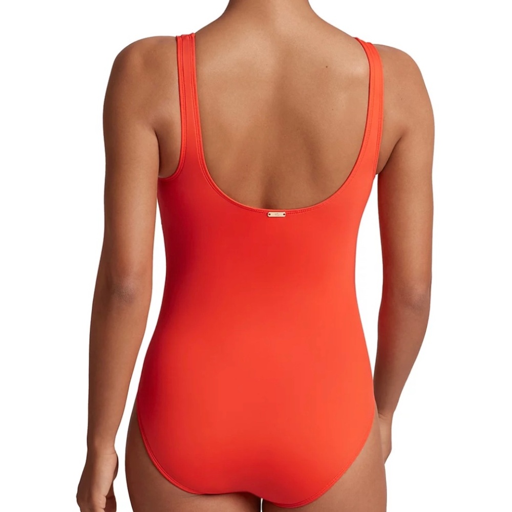 Ralph Lauren Ring Over The Shoulder Tummy Control One Piece Swimsuit - Picture 2 of 6